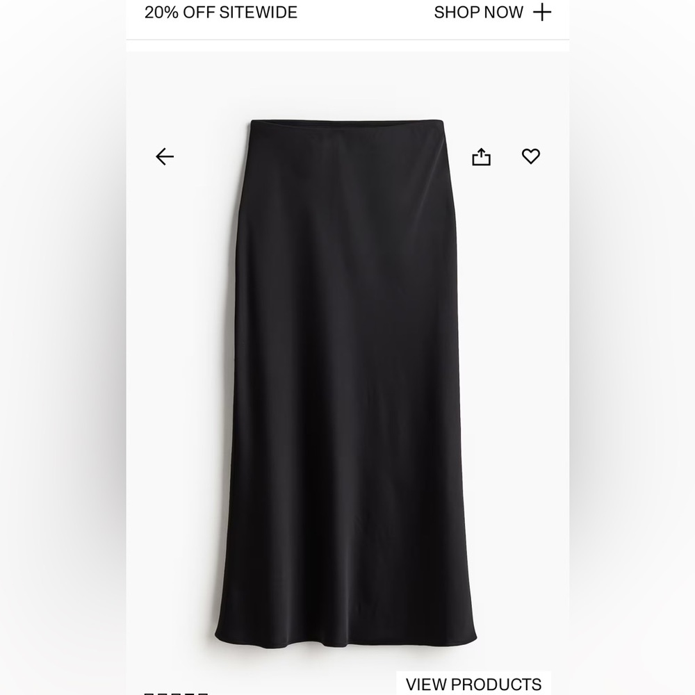 NWOT H&M Black Maxi Slip Skirt for Work